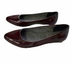 Dr Scholl's Ballet Flat Womens Size 6.5M Burgundy Patent Leather Slip On Shoes