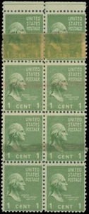 1938, US PRESIDENTIAL, WASHINGTON 1C, BLOCK PRINTED ON DOUBLE PAPER, NH, SC.#804 - Picture 1 of 2