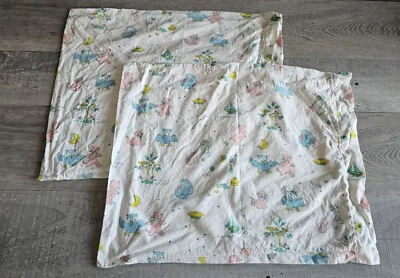 Juego de funda de almohada vintage para bebé pequeño gatos gatitos búhos pájaros hechos a mano años 60 #12 Foto 1 de 4