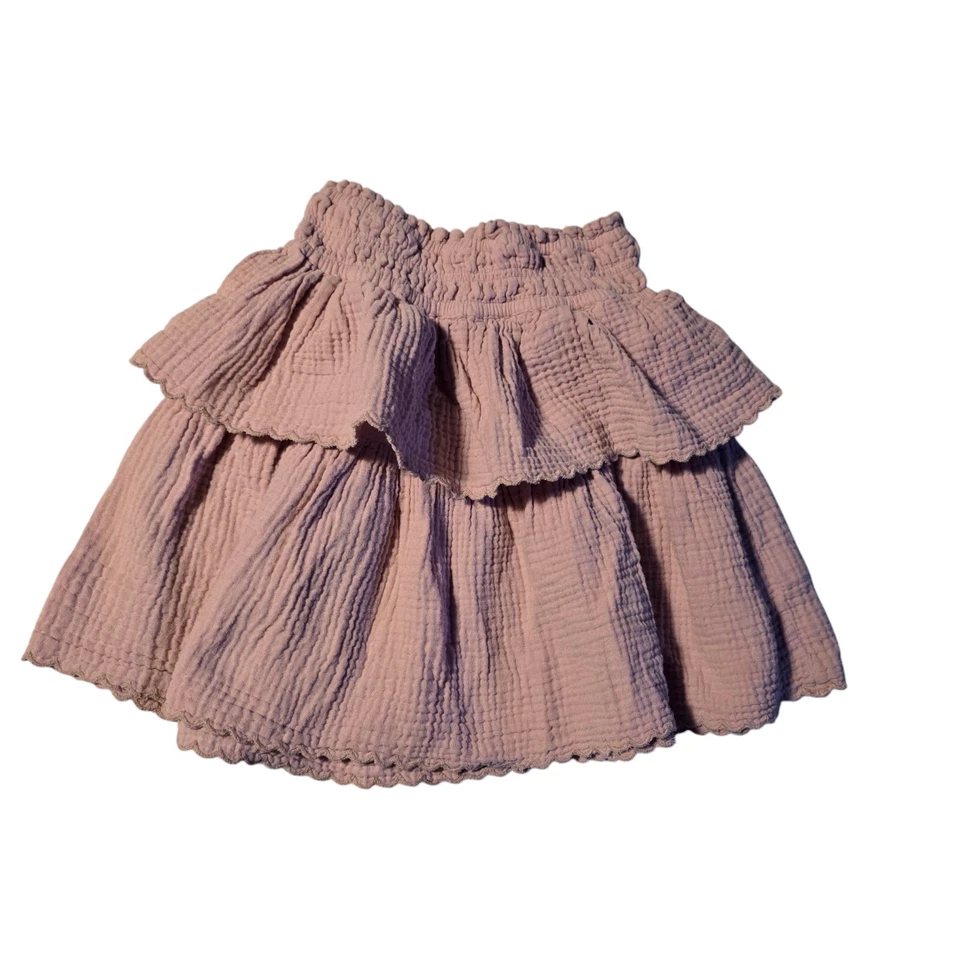 Crewcuts девочек SM Sz 6 хлопок марлевая оборка юбка розовый ярусный девчачий эластичный пояс - Изображение 1 из 4