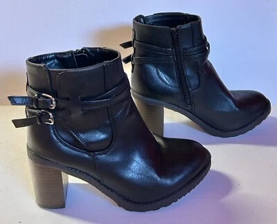 Diba Shelby Women’s Size 6.5M Black Ankle Booties Block Heel Zipper Closure - Image 1 of 4