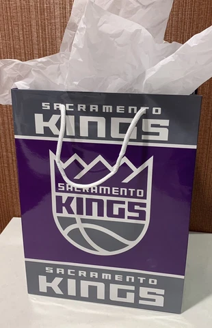 Sacramento Kings Official 13 Inch X 10 Inch Glossy Gift Bag W/ White Gift Paper! Cover