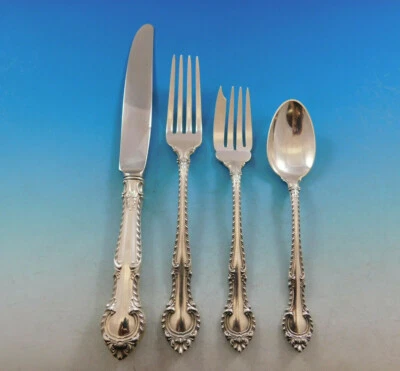 English Gadroon by Gorham Sterling Silver Flatware Set for 12 Service 48 Pieces - Image 1 of 4