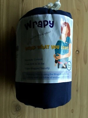  WRAPY 舒适婴儿背带海军蓝 95% 棉 5% 弹性纤维 - 全新 — 第 1/3 张图片