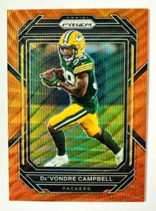 2022 Panini Prizm De'Vondre Campbell ORANGE Prizm Card SP #/60 Packers! - Picture 1 of 3