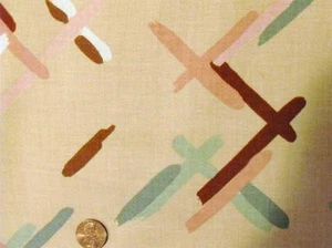 CORTINAS DE ALGODÓN CONTEMPORÁNEO marca de hash IMPRESIÓN Camello Beige CORTINAS/Tapicería LT TELA Nuevo - Imagen 1 de 1