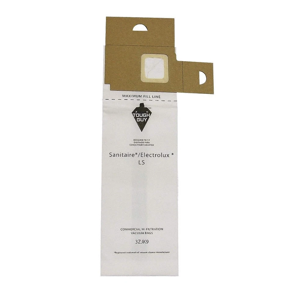 Bolsa de vacío TOUGH GUY 3ZJK9, papel, 2 capas, reutilizable, PK5 3ZJK9 Foto 1 de 1