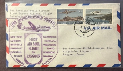 Primer vuelo Pan Am Estambul a Rangún, Nueva York cancelar, 3/12/1952 Foto 1 de 2