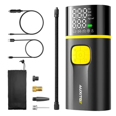 Bomba Infladora de Aire Eléctrica AUXITO Neumático de Coche Neumático Aire Bicicleta Compresor 7800mAh Foto 1 de 4