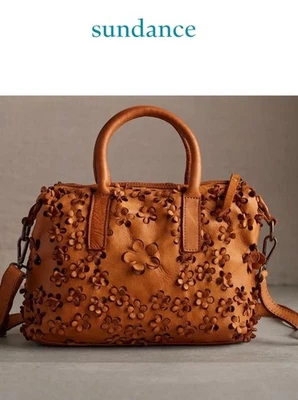 НОВЫЙ каталог Sundance «Jardiniere» кожаные лепестки вырезы сумочки сумка коньяк коричневый - Изображение 1 из 4