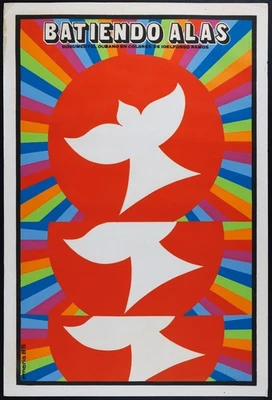 Batiendo Alas Original Cuban Vintage Movie Poster Idelfonso Ramos 1983 - Image 1 of 4