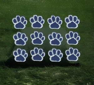 Blue Dog Paw Patch Embroidered Iron on Sew on Cut out Lot of 12 - Picture 1 of 3