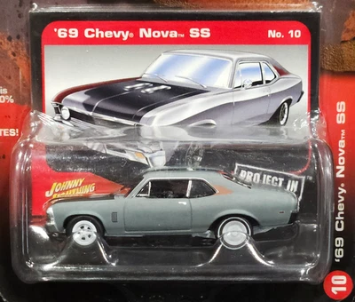 Johnny Lightning CHASE 1969 Chevy Nova WHITE LIGHTNING Project In Progress Car - Image 1 of 4