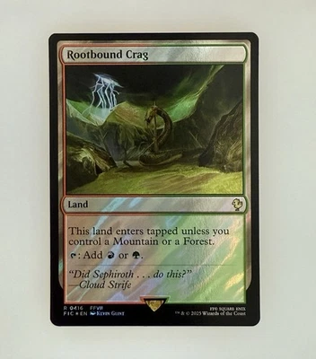MTG: Rootbound Crag (Surge Foil) Commander: Final Fantasy Foil NM - Image 1 of 2