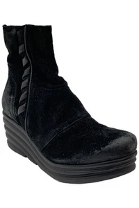 Miz Mooz Women's Leather Wedge Boots Zola Black - Picture 1 of 3