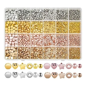 2160 Piezas Juego de Cuentas Espaciadoras, Varias Cuentas de Pulsera, Cuentas Redondas,7079 - Imagen 1 de 7