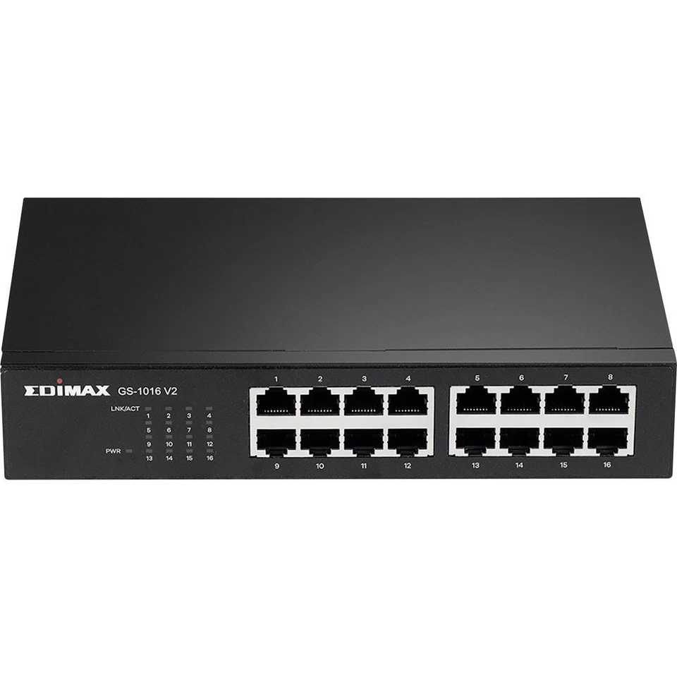 EDIMAX GS-1016 V2 Netzwerk Switch  16 Port 10 / 100 / 1000 MBit/s Lüfterlos! 19" - Bild 1 von 1