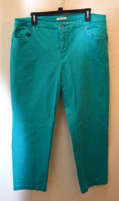 Pantalones de mezclilla Jones of New York Sports elásticos para mujer azul/verde talla 14W Foto 1 de 4
