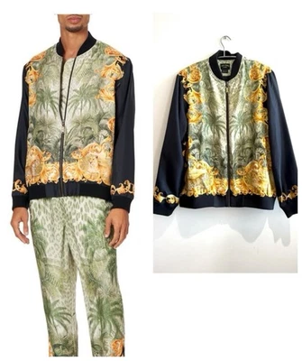 Hotel Franks By Camilla Size M Green Yellow Black Palazzo Of Palms Bomber Jacket - Image 1 of 4