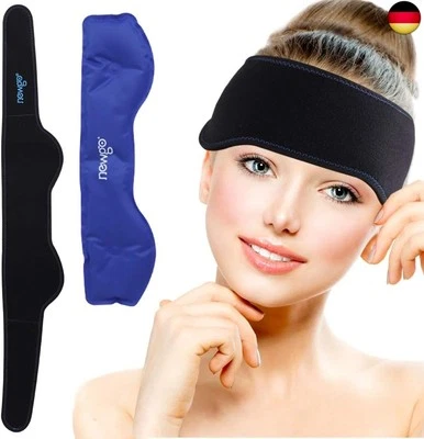 BESUCHE DEN NEWGO-STORE NEWGO® Migräne Kühlpad Gel Kühlkissen, Migräne Stirnband Kalt-Warm Kompresse für