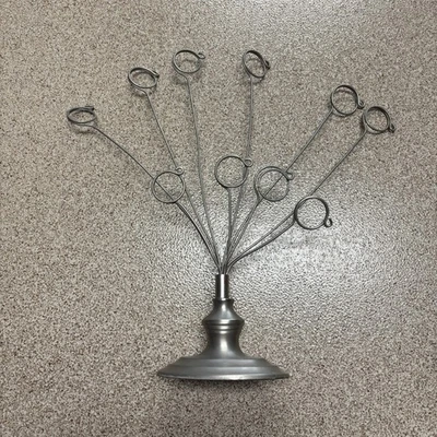 Porta-cartões fotográficos vintage latão arame metal mesa 10 Two's Company Índia 13" - Imagem 1 de 4