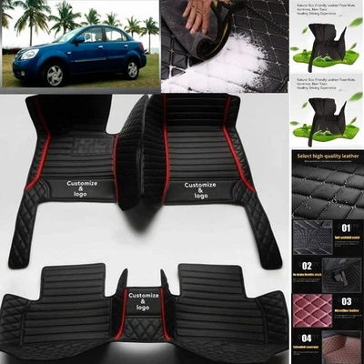 For Kia Rio Car Floor Mats Luxury Waterproof Carpets Liners Interior Auto Foto 1 de 4