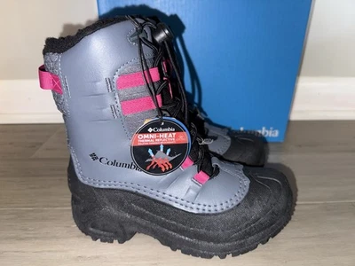 NOVO Columbia Bugaboot Celsius Botas de Neve Impermeáveis Jovem Menina Tamanho 1 Grafite - Imagem 1 de 4