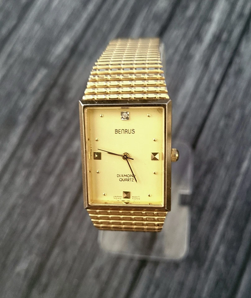 Reloj Hombre Benrus Diamante Retro Batería Nueva Estado Raro Foto 1 de 4