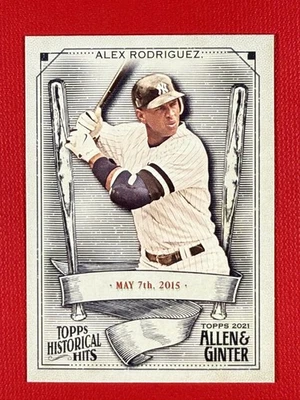 2021 Topps Allen & Ginter's Historical Hits Alex Rodriguez #HH-43 - Image 1 of 2