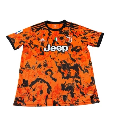 Camiseta de fútbol 2020 2021 Juventus Third para hombre grande Adidas Orange Flame Jeep Foto 1 de 4
