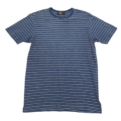 Camiseta RRL Doble RL Azul Índigo Rayas Jacquard Para Hombre Talla Mediana Foto 1 de 4