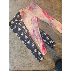 Girls Size 6 Leggings Bundle – Tie-Dye & Unicorn Print (2-Pack) - Picture 1 of 3
