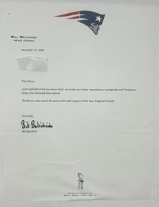 Bill Belichick Signed 8.5x11 Letter New England Patriots Autographed Super Bowl - Picture 1 of 2