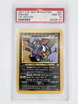 PSA 10 Sneasel 24/64 1st Edition Neo Revelation Regular WOTC - Image 1 of 2