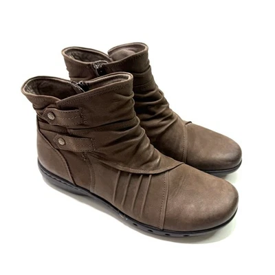 Botas Cobb Hill New Balance Para Mujer 11M Pandora Cremallera Tobillo Cuero Marrón CAG11ST Foto 1 de 4