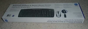 Rare Micro Innovations KB1100W Black Wireless Keyboard and Black/Silver Mouse - Picture 1 of 3