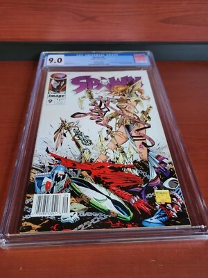 EXCELLENT!  Spawn #9 Newsstand 1st Medieval Spawn & Angela Image CGC 9.0 GRADED - Image 1 of 3