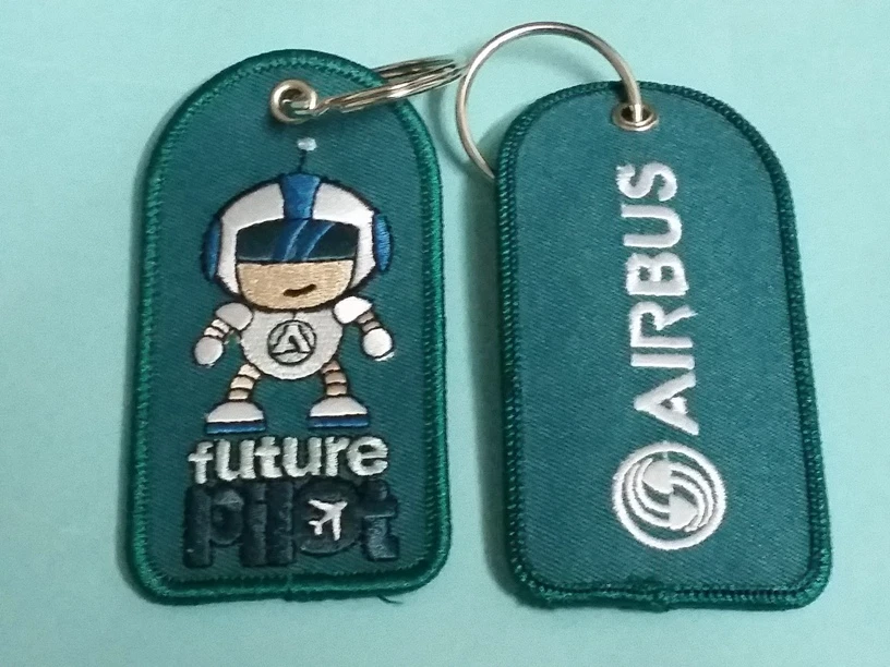 ONE Embroidery Keychain Future Pilot Boy Green Airbus Aviation Flight Rare - Image 1 of 1