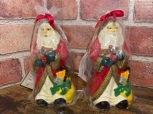Rare Vintage Santa Candles Delagar Santa Claus Hand Painted Wax Scented Candles - Picture 1 of 11