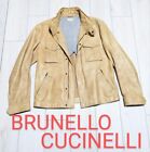 Brunello Cucinelli Leather Jacket Light Brown Size: M Made In Italy Supre Rare!