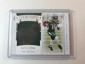 2020 National Treasures -Tremendous-Jumbo Patch-Denzel Mims-Jets-Limited 19/99 - Picture 1 of 2