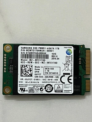 Samsung PM851 mSATA 128GB 256GB 512GB 1TB SSD FOR Samsung Dell HP Lenovo Laptop - Image 1 of 4