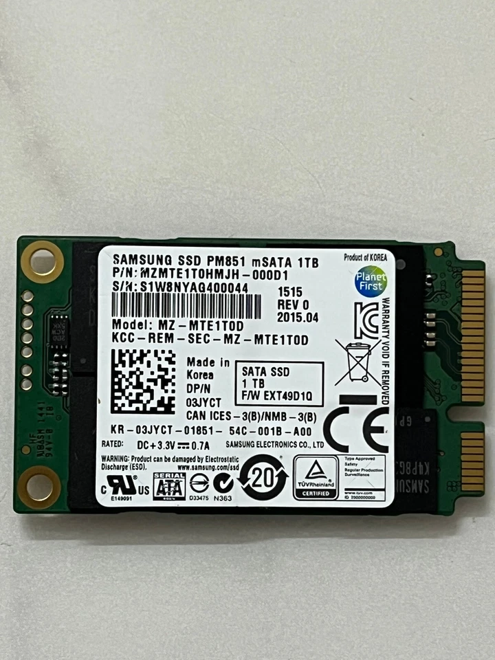 Samsung PM851 mSATA 128GB 256GB 512GB 1TB SSD FOR Samsung Dell HP Lenovo Laptop - Image 1 of 4