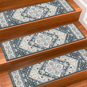 Stair Treads for Wooden Steps Indoor, 15 Pack 8" X 30" Non Slip Carpet Stair Tre - Picture 1 of 12