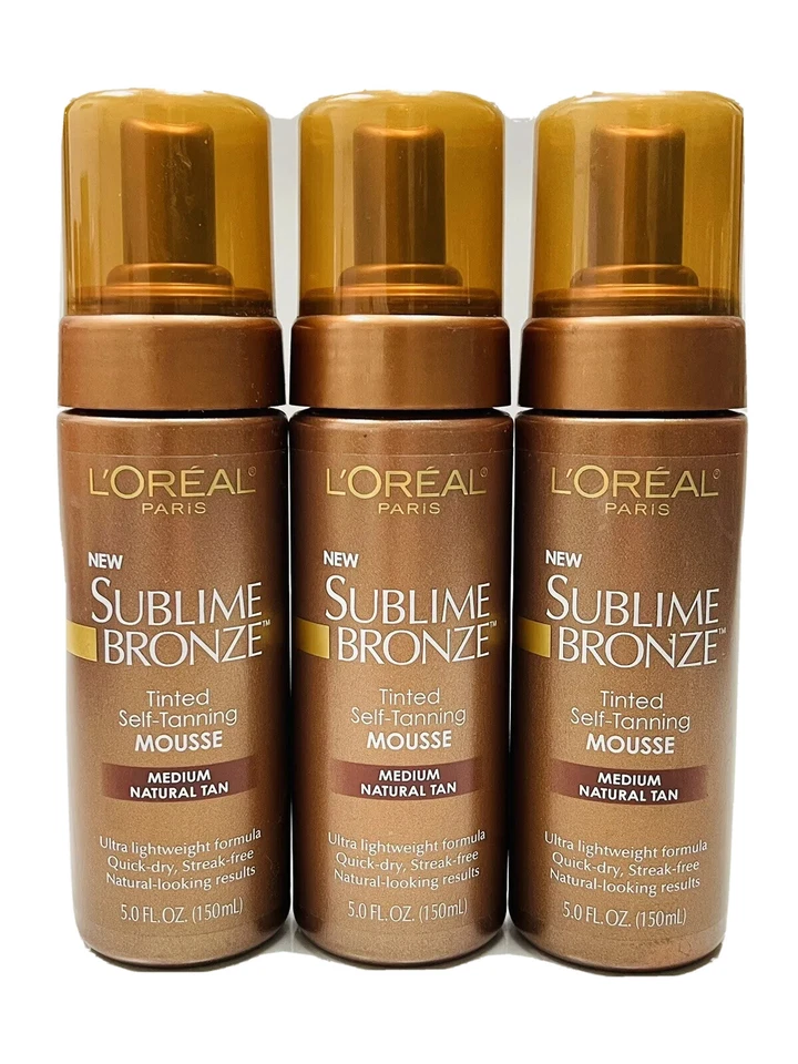 3 loreal sublime бронзовый тонированный мусс для самостоятельного загара средний натуральный загар 5 унций  - Изображение 1 из 1