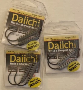 3 Packs Of Daiichi “ButtDragger” weighted Swim Bait Hooks - Picture 1 of 3