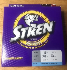 Stren Original Monofilament Fishing Line 12 LB 300 Yards CLEAR BLUE Mono - Picture 1 of 2