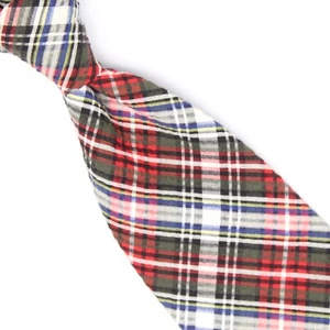Polo Ralph Lauren Mens Cotton Necktie Green Red White Plaid Seersucker Tie USA - Picture 1 of 7