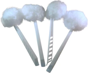 Metal Bowl Brush 4-Pack, White, Polyester, Reusable, Cleaning - Picture 1 of 1