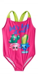 Shopkins  Little Girls One Piece Swimsuit  NWT  Size 4    UPF 50+ - Picture 1 of 3